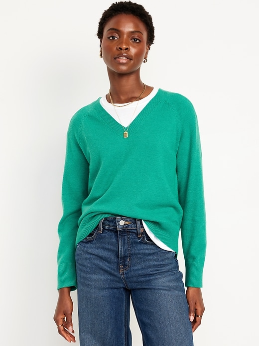 Image number 1 showing, SoSoft Loose V-Neck Sweater