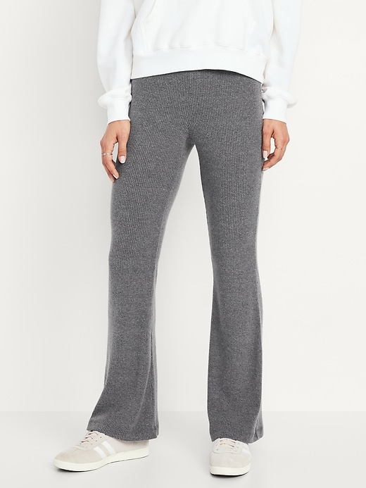 Image number 1 showing, High-Waisted Cozy Ribbed Flare Leggings