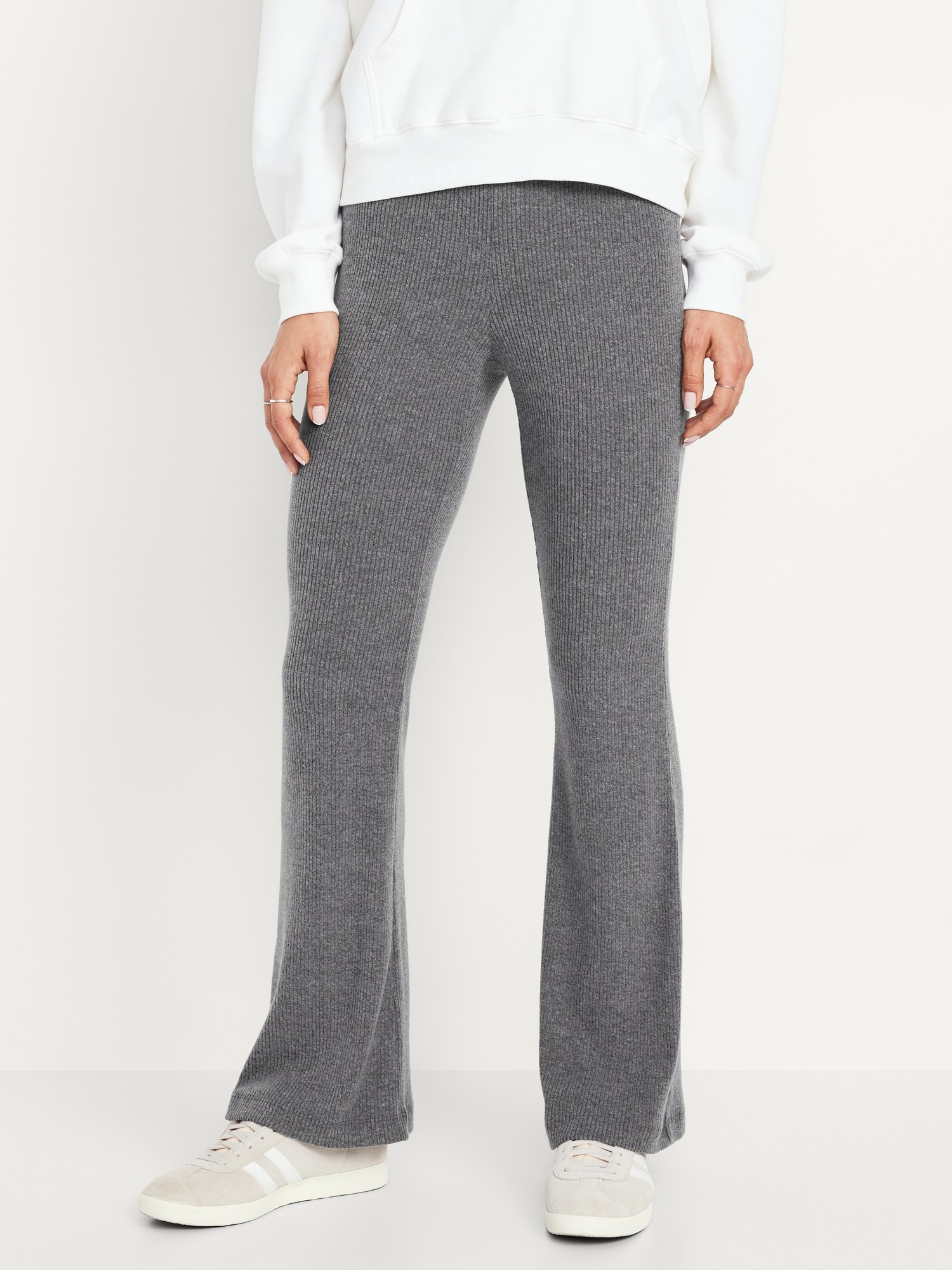 High-Waisted Cozy Ribbed Flare Leggings