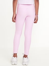 Image number 2 showing, High-Waisted PowerSoft 7/8-Length Side-Pocket Leggings for Girls