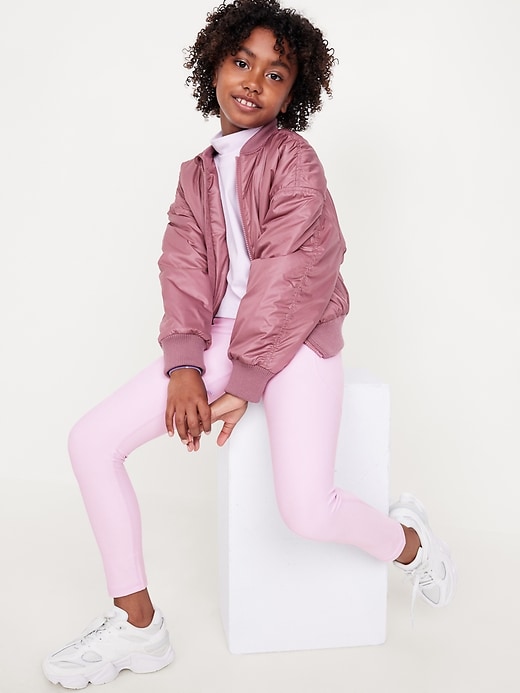 Image number 3 showing, High-Waisted PowerSoft 7/8-Length Side-Pocket Leggings for Girls