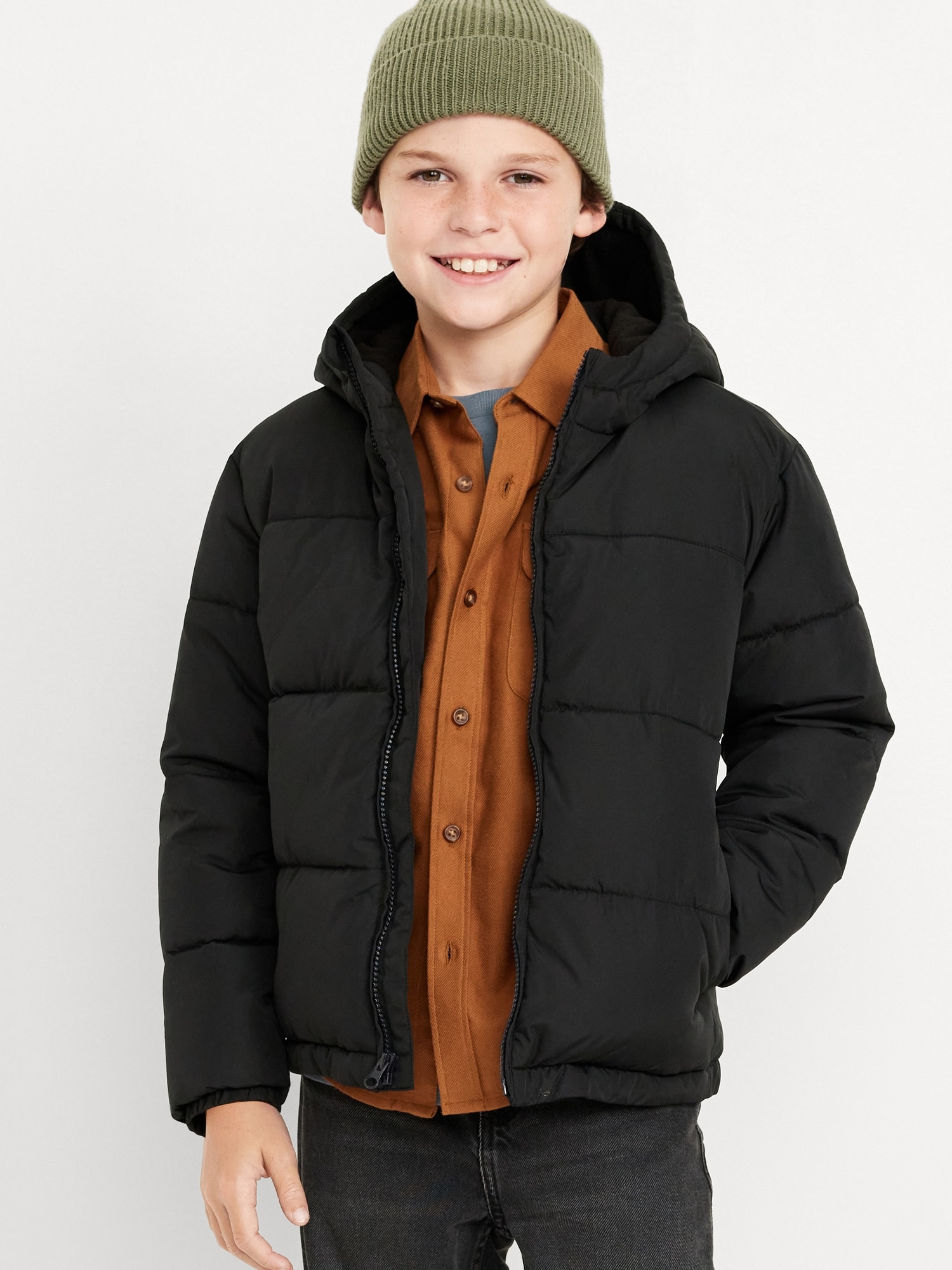 Water-Resistant Quilted Puffer Jacket for Boys