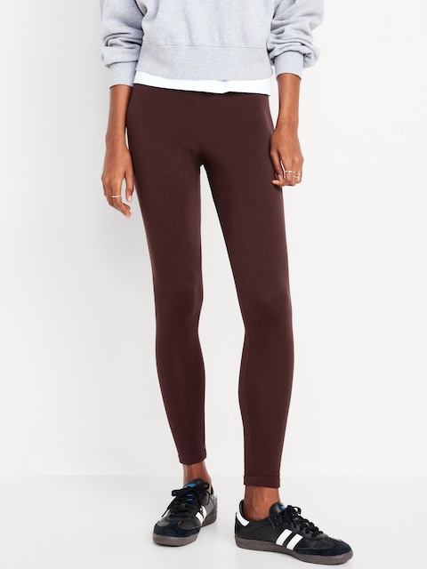 High-Waisted Fleece-Lined Fashion Layering Leggingss