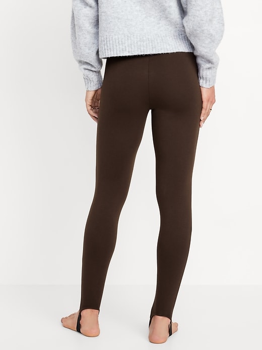 Image number 2 showing, High-Waisted Fleece-Lined Stirrup Leggings