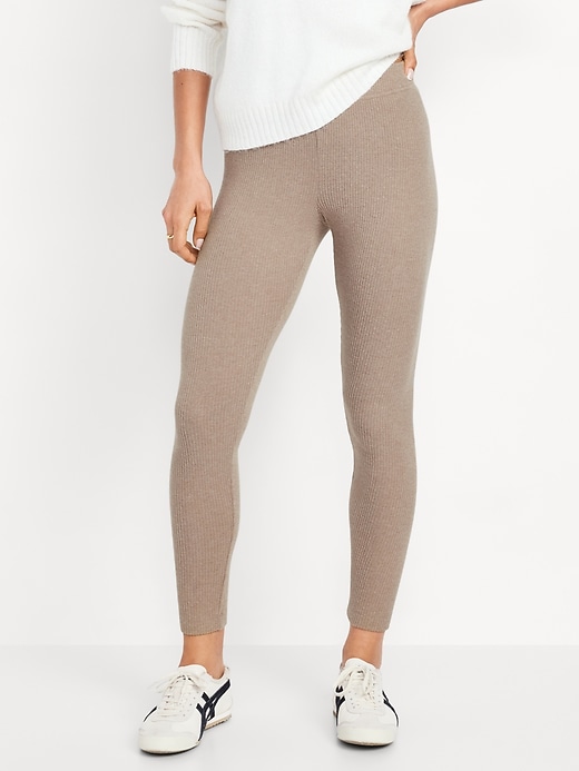 Image number 1 showing, High-Waisted Cozy Ribbed Leggings