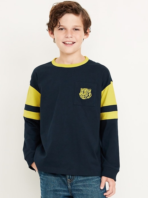 View large product image 1 of 3. Oversized Graphic Long-Sleeve T-Shirt for Boys