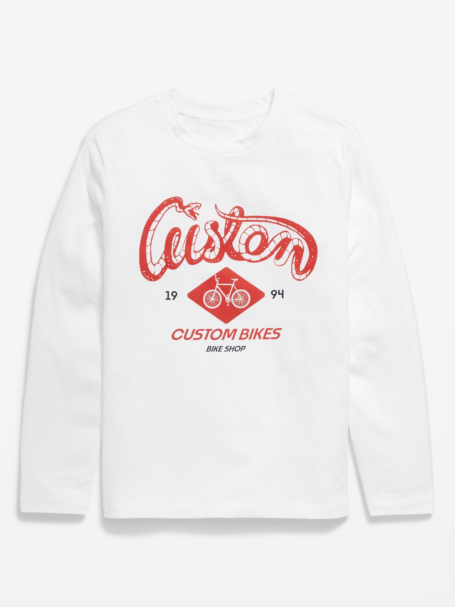 Long-Sleeve Graphic T-Shirt for Boys - White