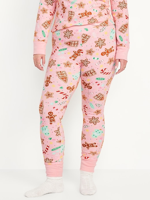 L'image numéro 5 présente Legging de pyjama gaufré à taille haute et à motif