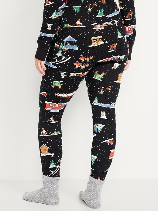 L'image numéro 6 présente Legging de pyjama gaufré à taille haute et à motif