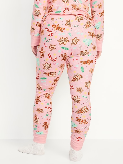 L'image numéro 6 présente Legging de pyjama gaufré à taille haute et à motif