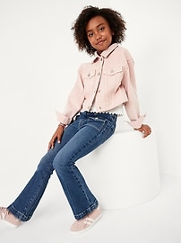 View large product image 3 of 5. High-Waisted Utility Pocket Flare Jeans for Girls