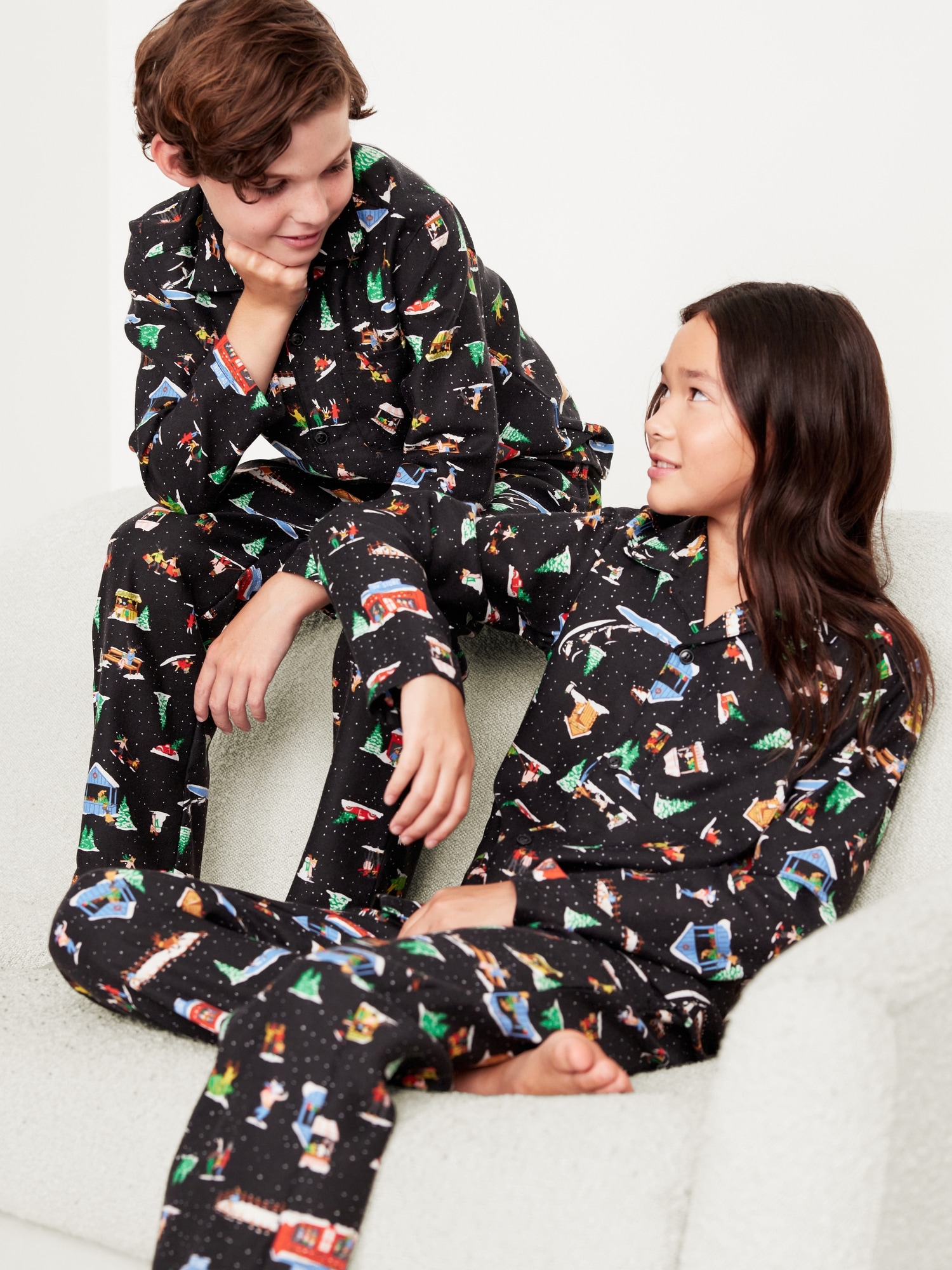 Pyjama boutonné à motif unisexe pour enfant