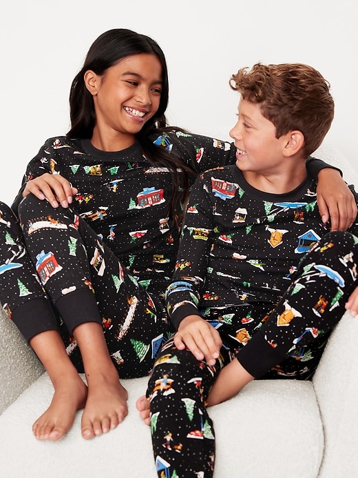 View large product image 1 of 4. Gender-Neutral Graphic Snug-Fit Pajama Set for Kids