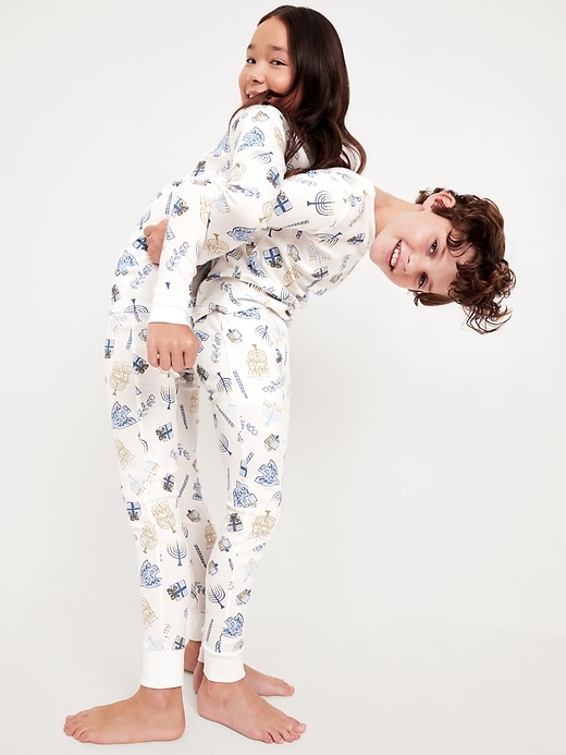 View large product image 1 of 4. Gender-Neutral Graphic Snug-Fit Pajama Set for Kids