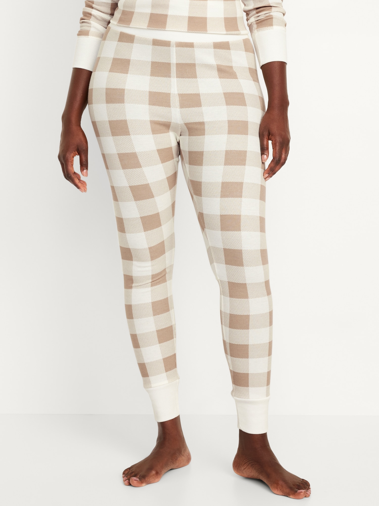 High-Waisted Waffle Pajama Leggings