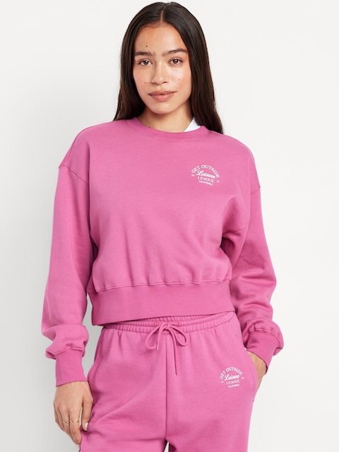 SoComfy Graphic Drop-Shoulder Crew-Neck Sweatshirt
