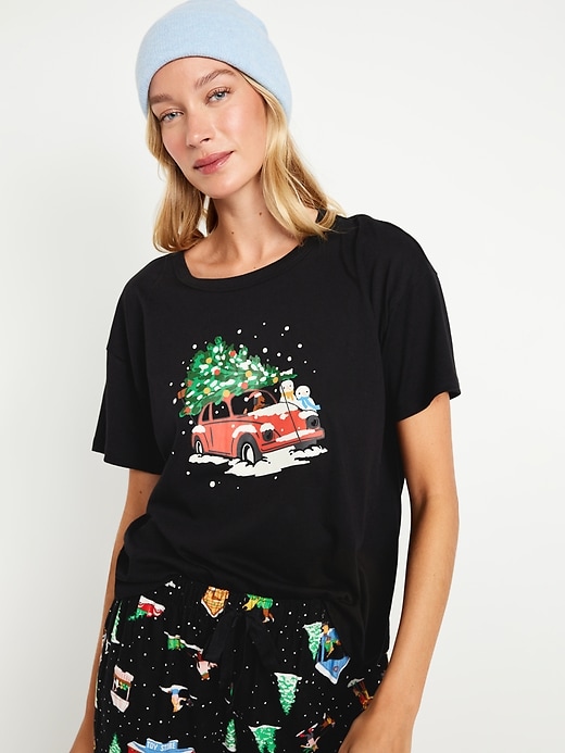 Image number 3 showing, Matching Holiday-Graphic T-Shirt for Women