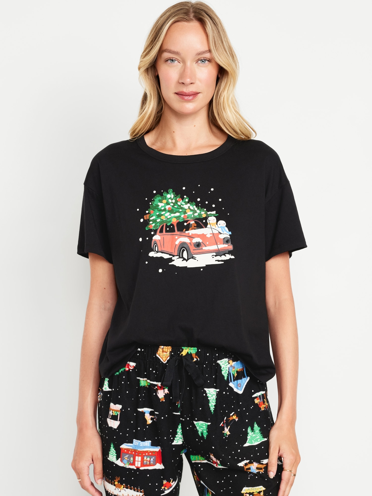 Matching Holiday-Graphic T-Shirt for Women