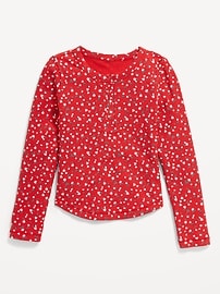 L'image numéro 1 présente T-shirt henley à motif à manches longues pour Fille