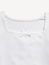 View large product image 4 of 4. Long-Sleeve Square-Neck Ribbon-Bow Top for Girls