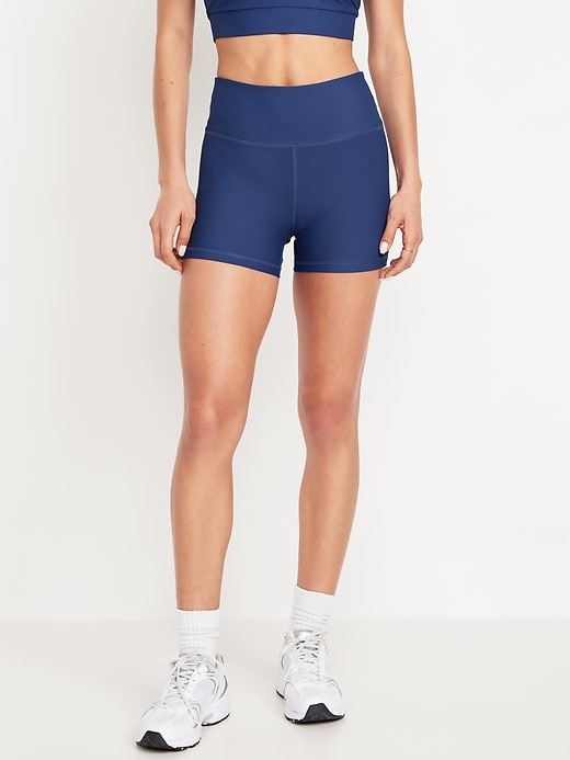 Image number 1 showing, High-Waisted PowerSoft Biker Shorts -- 4-inch inseam