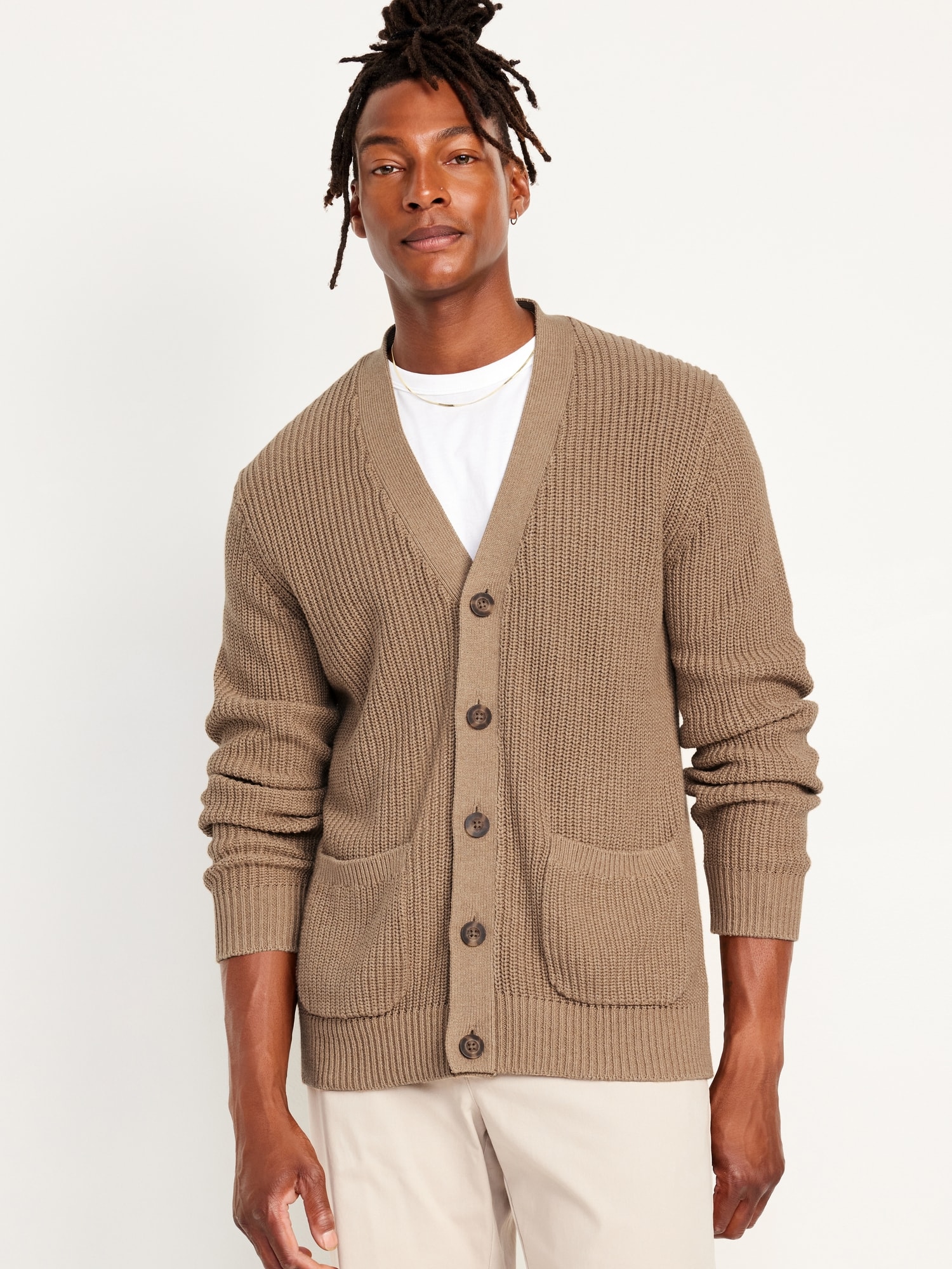 Shaker Stitch Cardigan Sweater