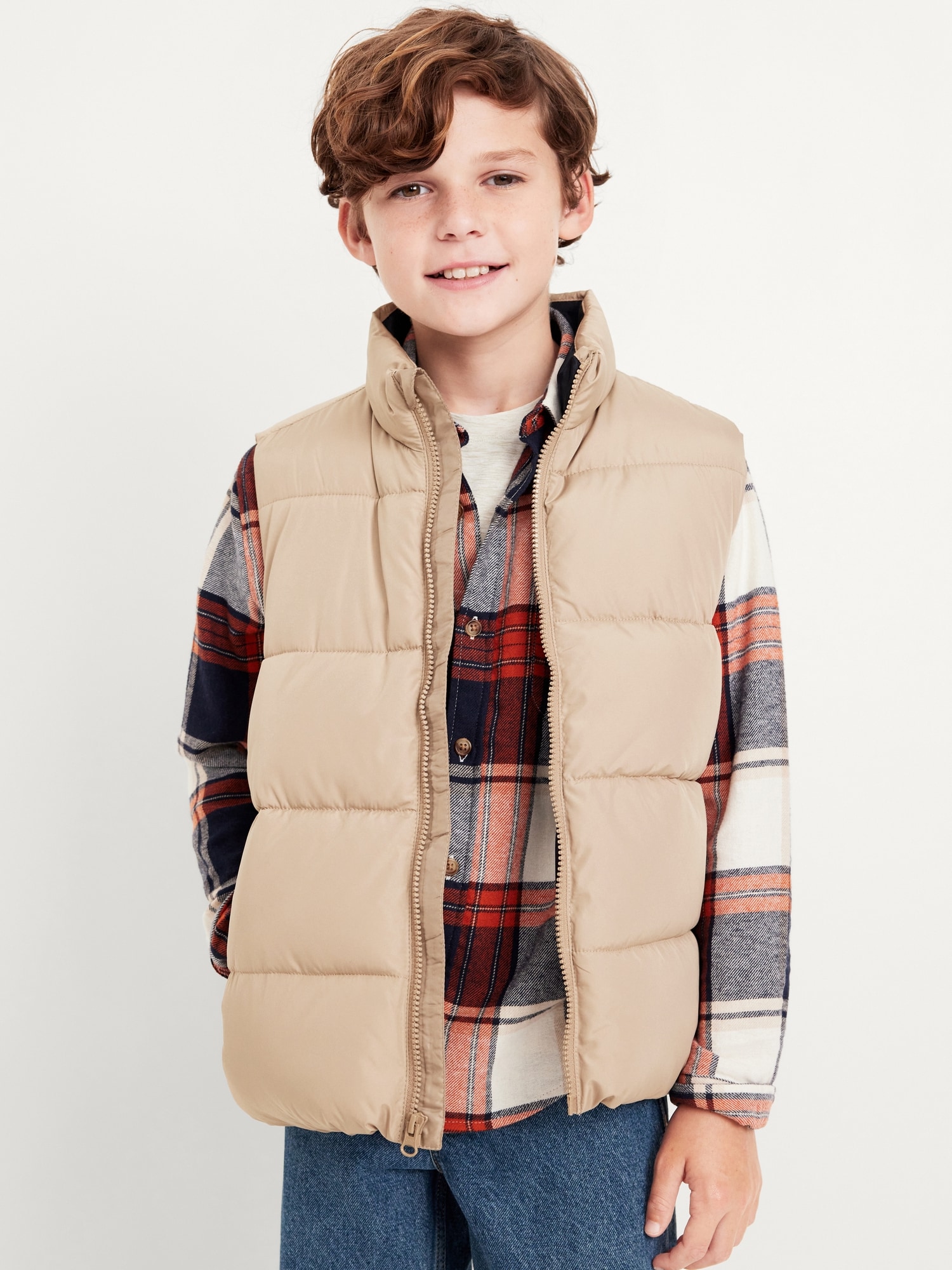 Water-Resistant Quilted Puffer Vest for Boys