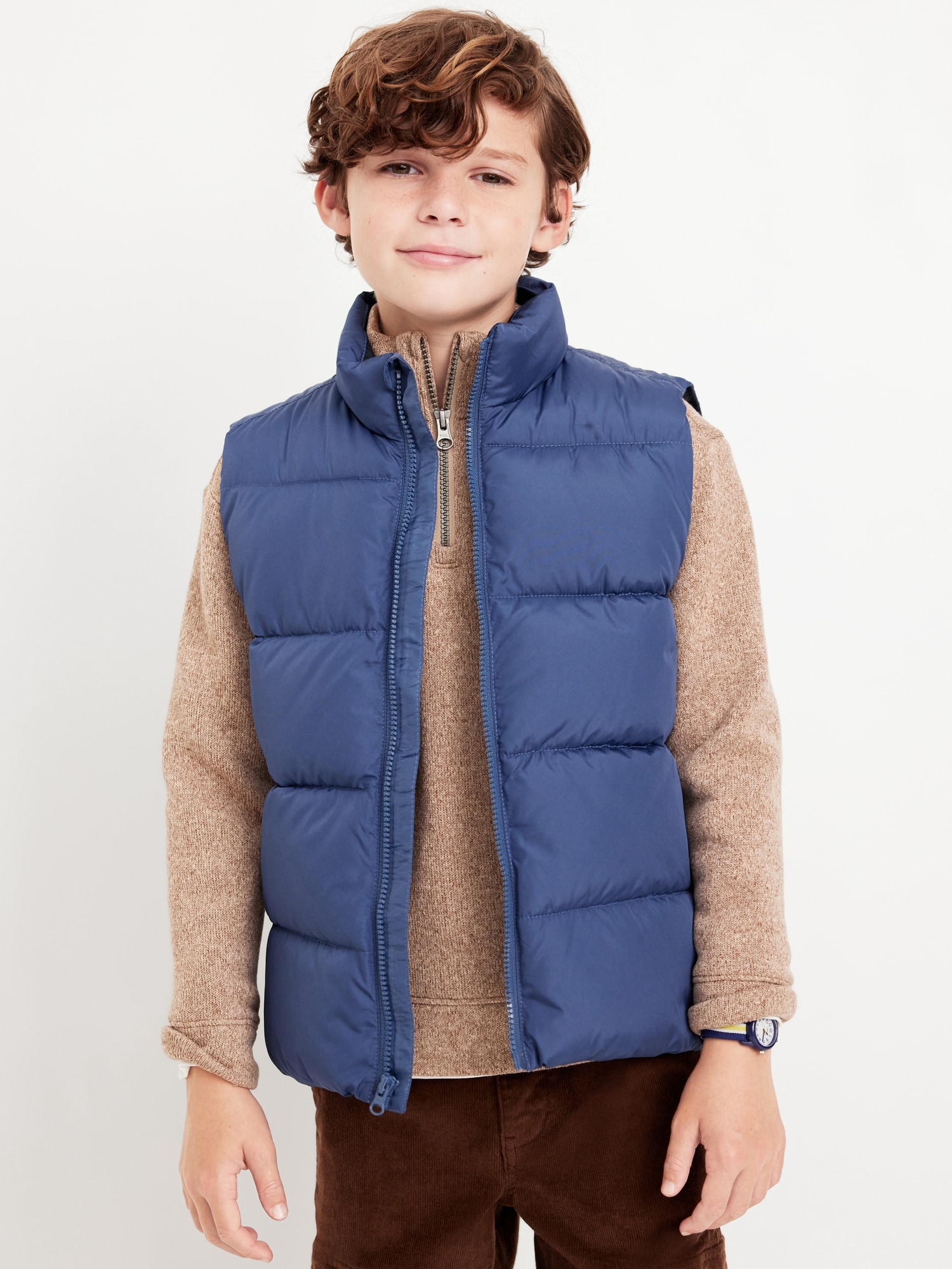 Water-Resistant Quilted Puffer Vest for Boys