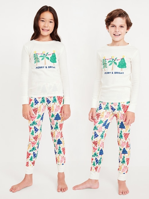 View large product image 1 of 4. Gender-Neutral Graphic Snug-Fit Pajama Set for Kids