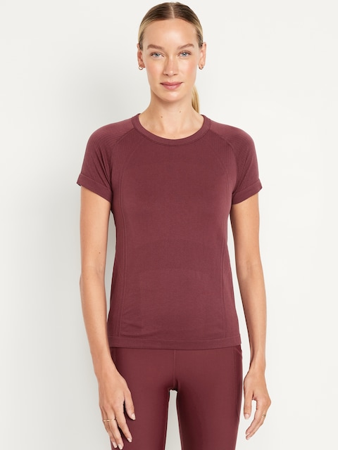 Fluid Seamless Fitted T-Shirt - Red