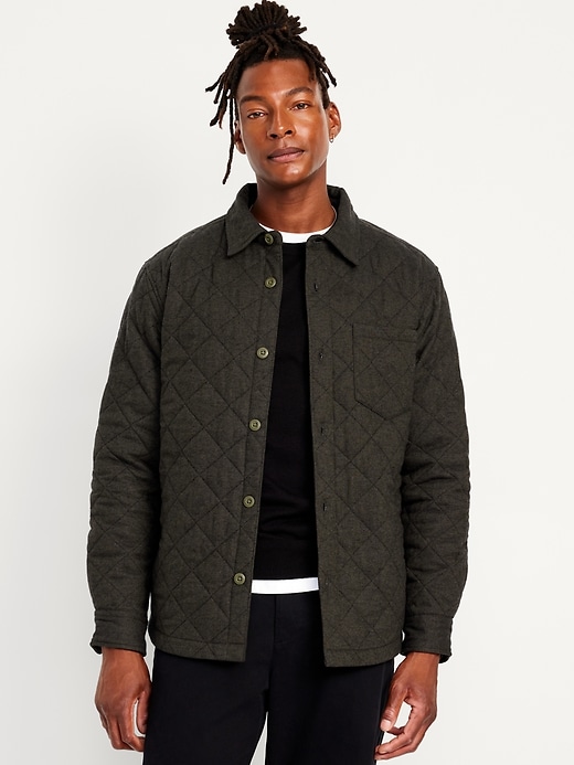 Image number 1 showing, Quilted Button-Down Shacket