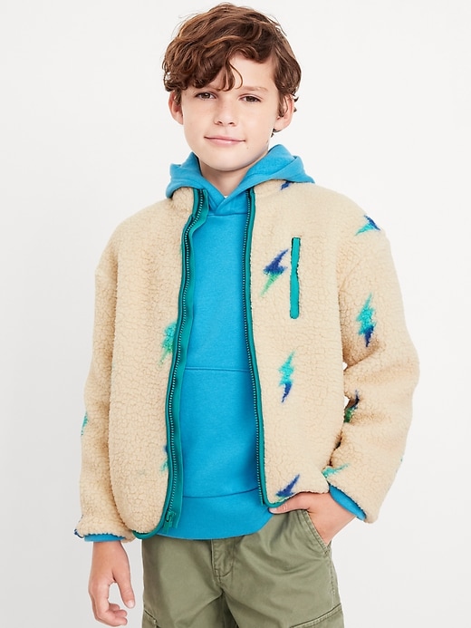 View large product image 1 of 4. Printed Full-Zip Sherpa Jacket for Boys