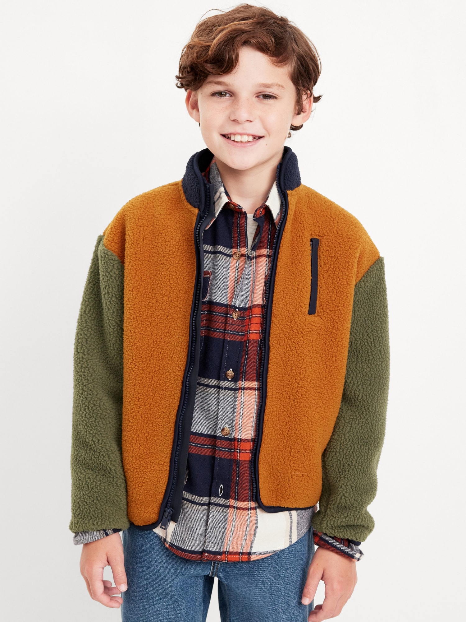 Full-Zip Sherpa Jacket for Boys