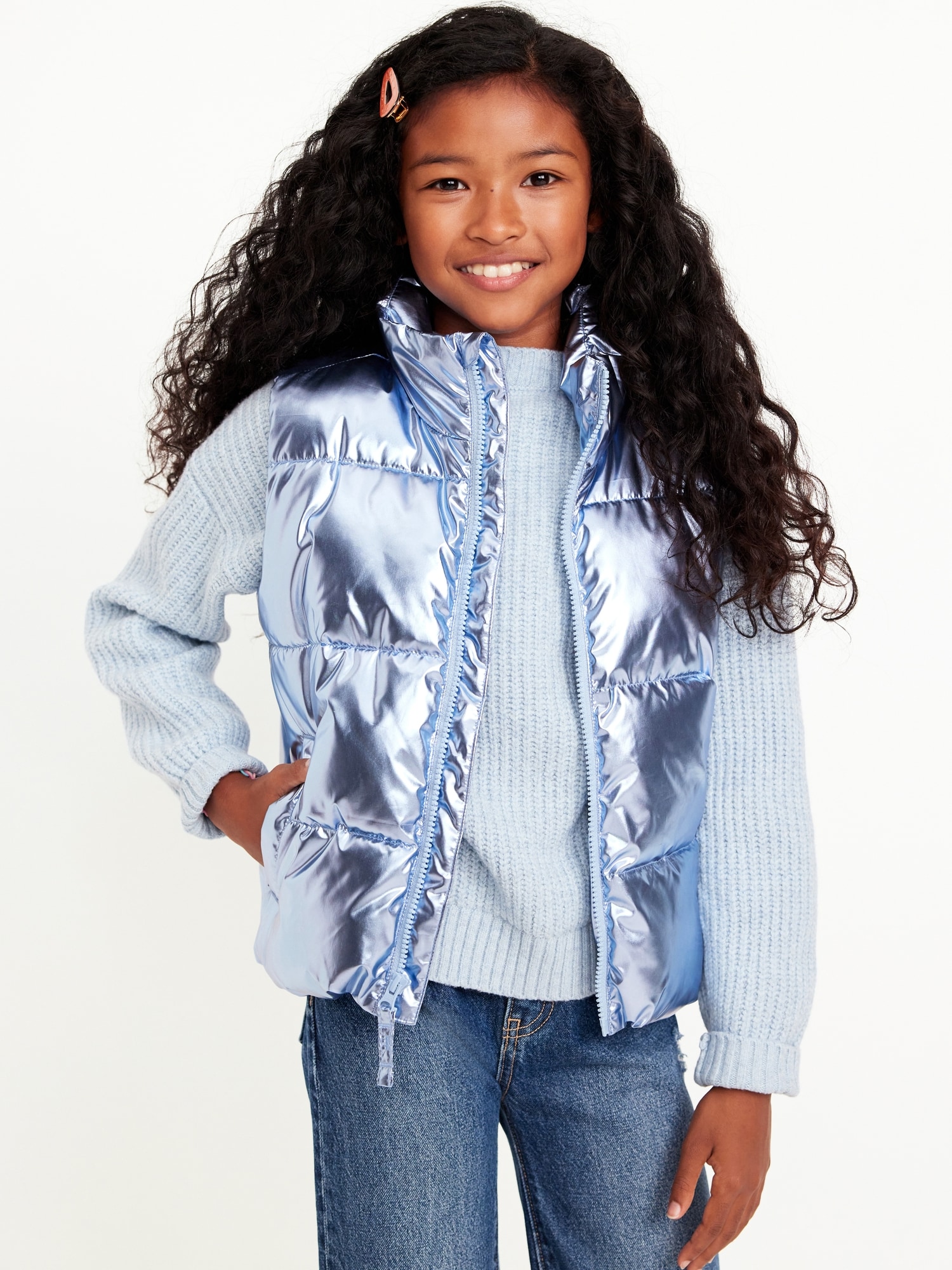 Water-Resistant Puffer Vest for Girls