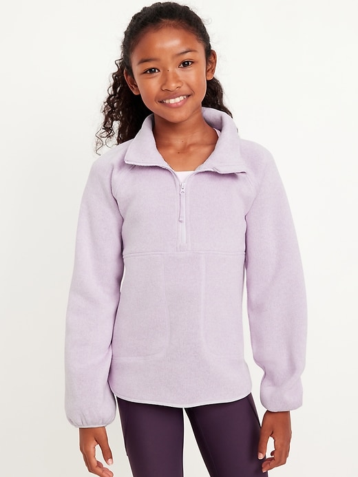 View large product image 1 of 5. Sweater-Fleece Half-Zip Tunic Sweater for Girls