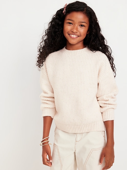 View large product image 1 of 3. SoSoft Shaker-Stitch Sweater for Girls