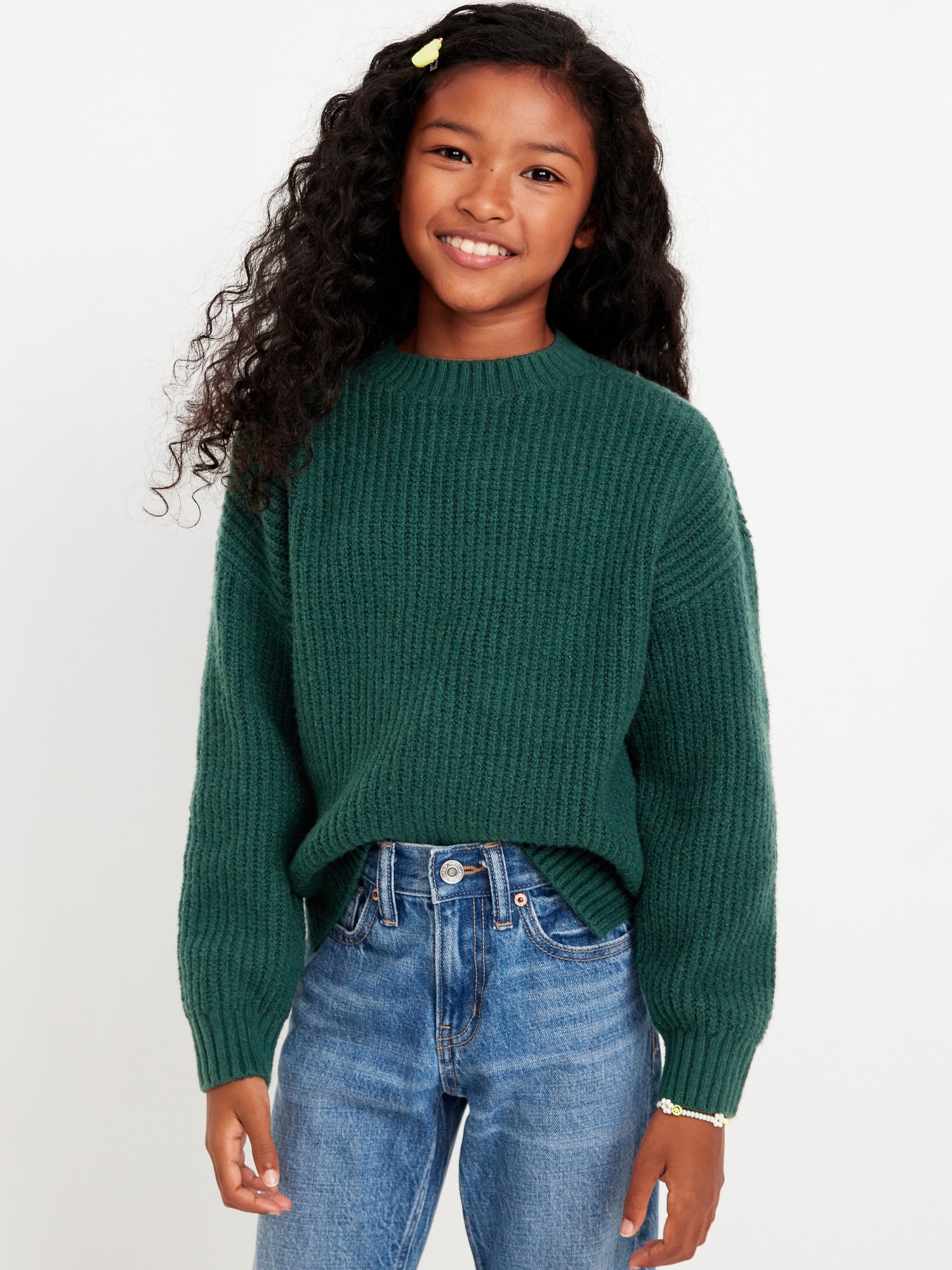 SoSoft Shaker-Stitch Sweater for Girls