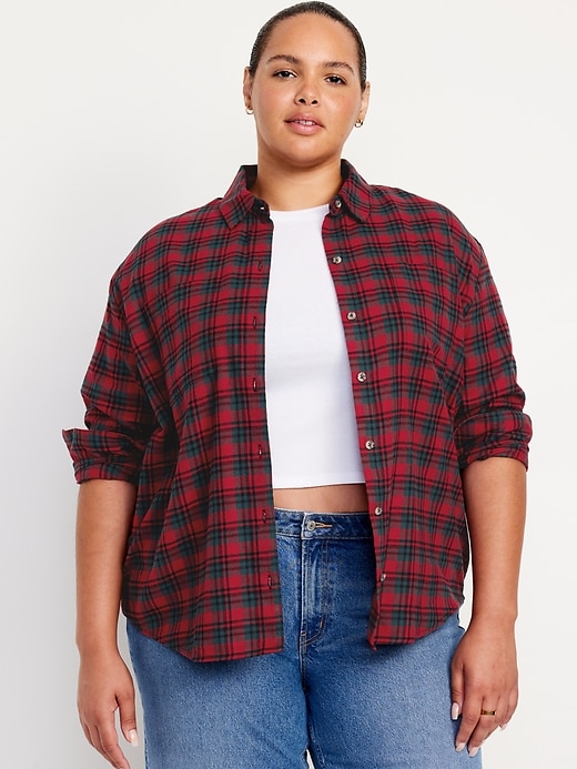 Image number 7 showing, Flannel Boyfriend Button-Down Shirt