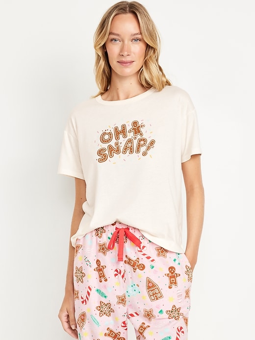 L'image numéro 1 présente T-shirt à imprimé assorti des Fêtes