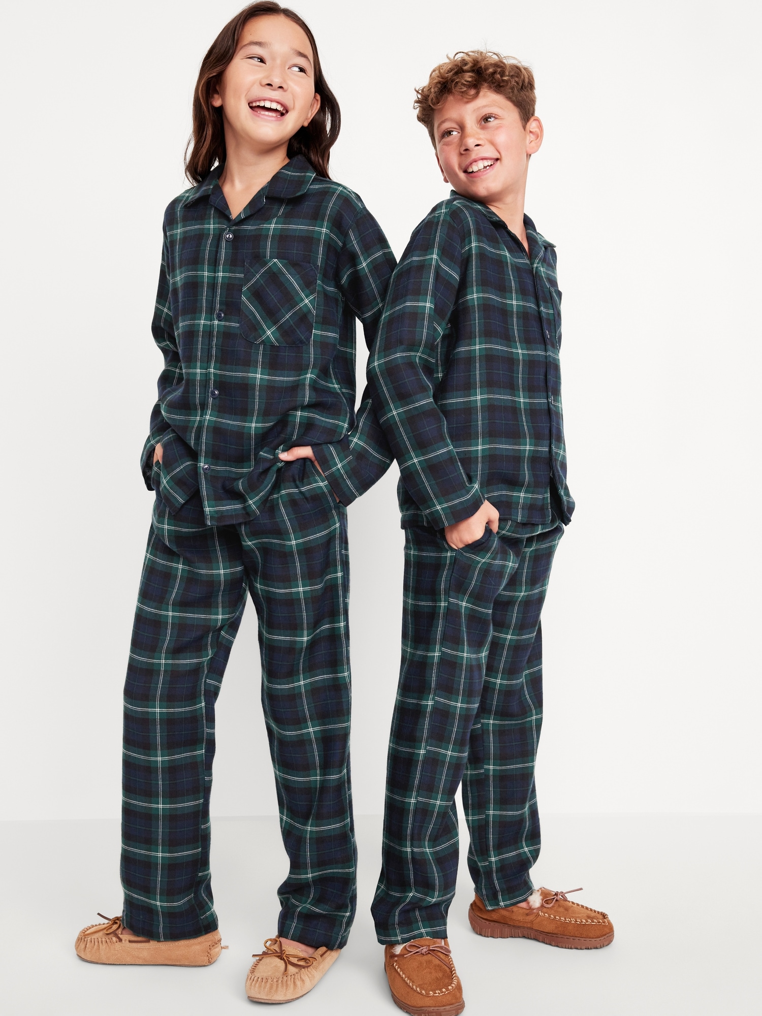 Gender-Neutral Printed Button-Front Pajama Set for Kids