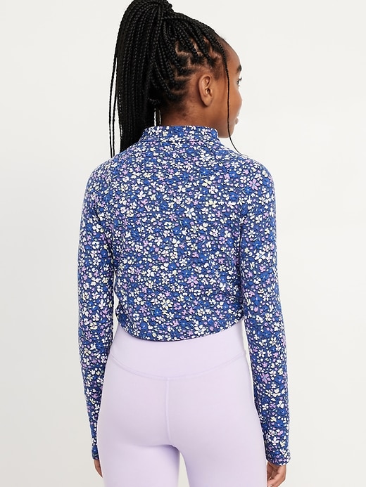 View large product image 2 of 5. PowerChill Mock-Neck Side-Ruched Top for Girls