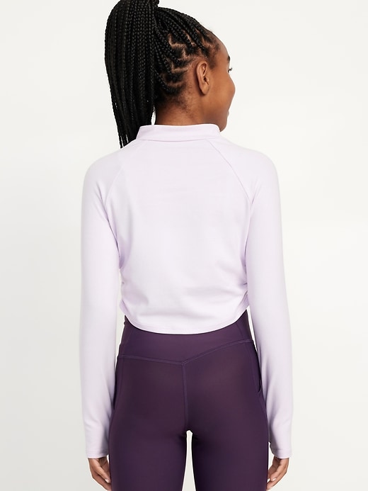 View large product image 2 of 5. PowerChill Mock-Neck Side-Ruched Top for Girls