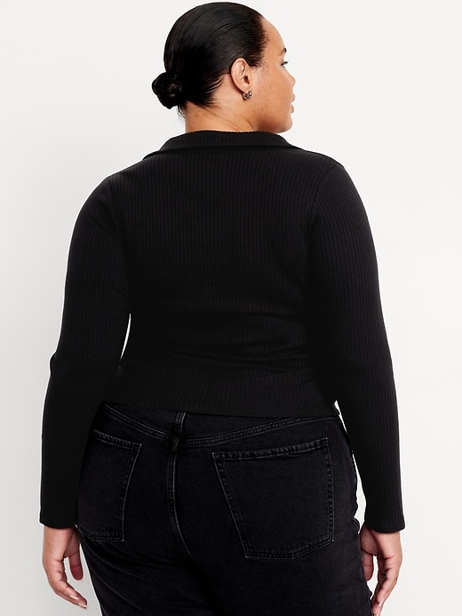 Image number 8 showing, Slim Ribbed Button-Down Top