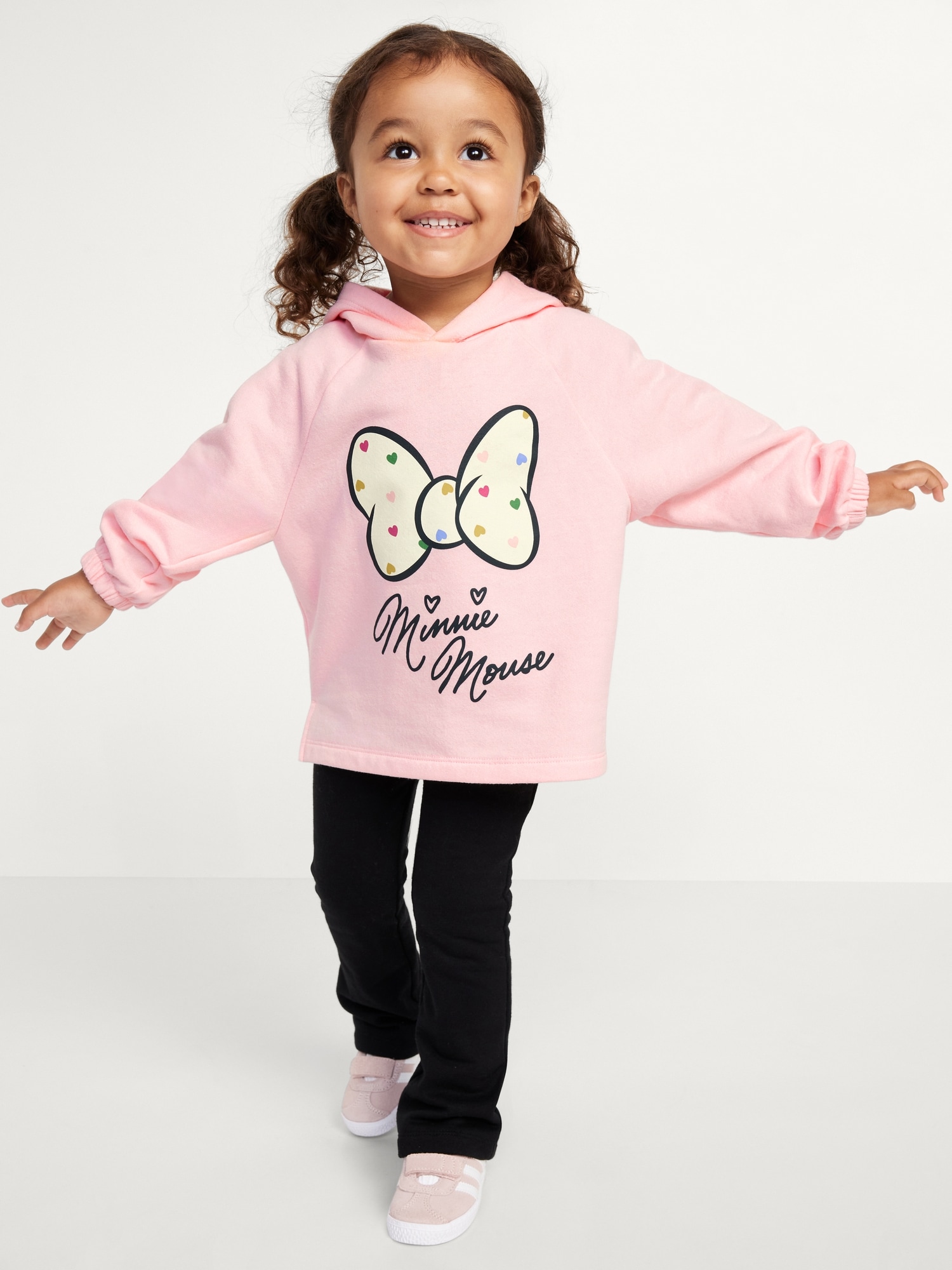 Old Navy Toddler Girls Disney Fleece Hoodie And Flare Leggings Set Pink Regular Size 18 24 M