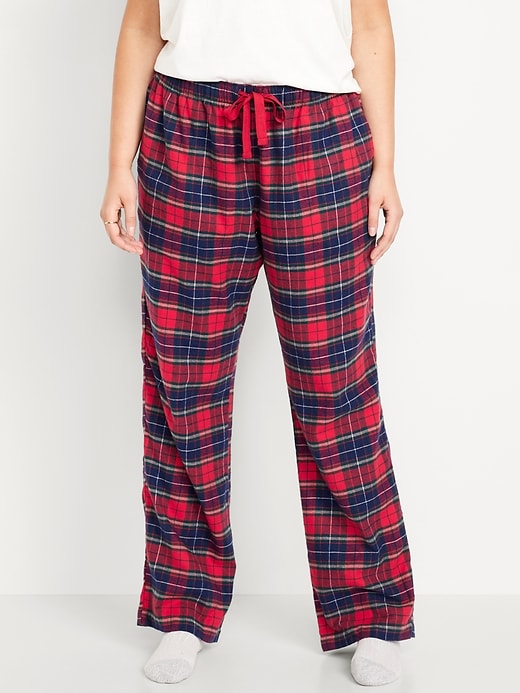 Image number 5 showing, Mid-Rise Flannel Pajama Pants for Women