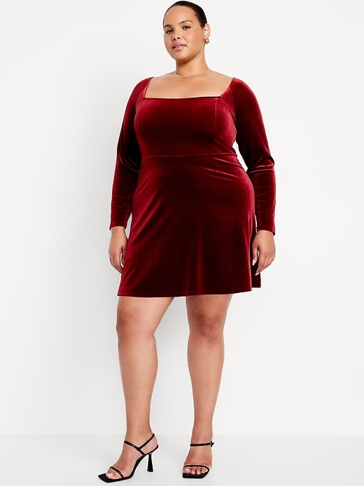 Image number 6 showing, Fit &amp; Flare Velvet Mini Dress