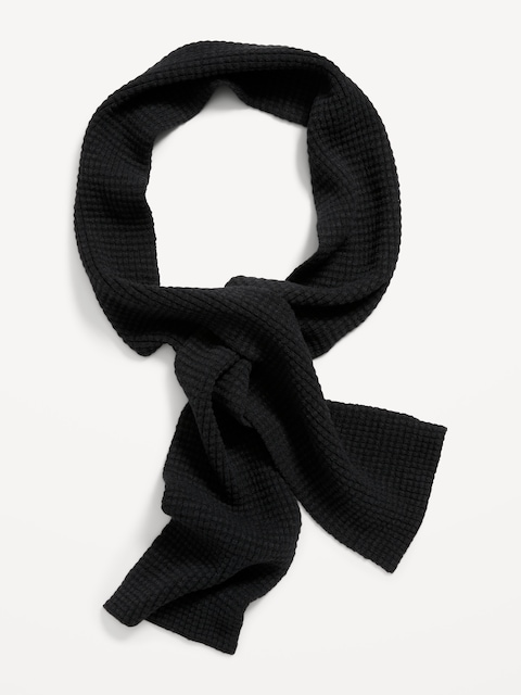 Gender-Neutral Thermal-Knit Scarf for Kids - Black Jack