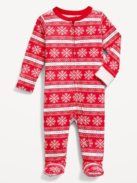 2-Way-Zip Printed Sleep & Play Footed One-Piece for Baby