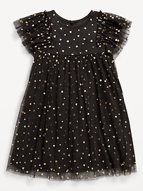 Image number 2 showing, Flutter-Sleeve Printed Tulle Dress for Toddler Girls