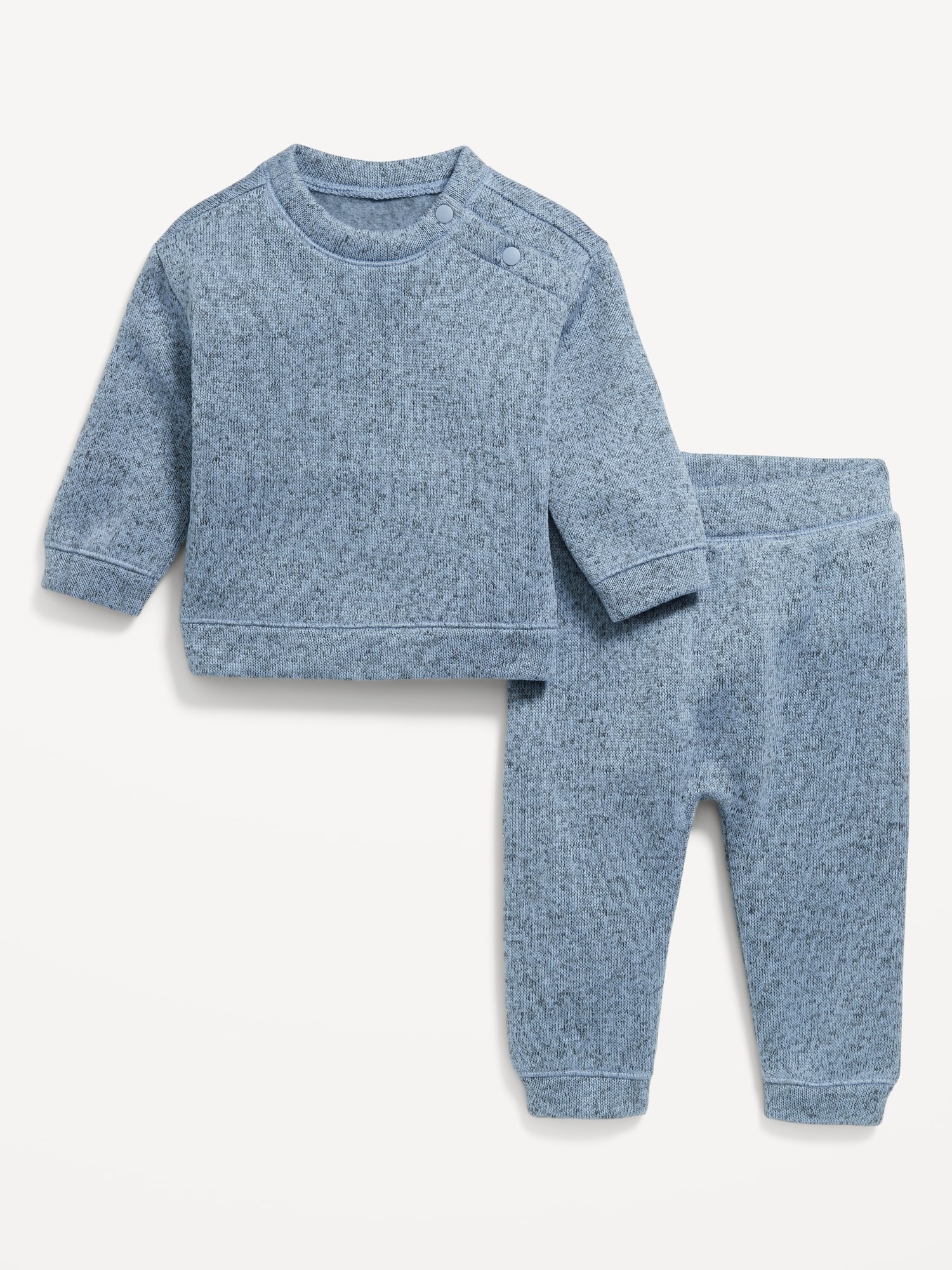 Long-Sleeve Sweater-Fleece Sweater and Pants Set for Baby